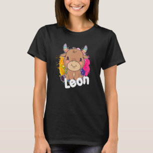 T-shirt LEON Cute Boy Nom avec adorable Vache