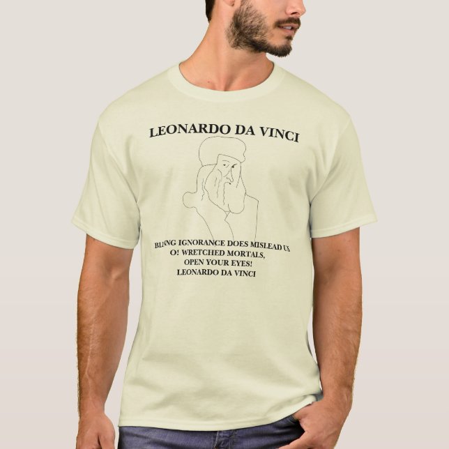 T-SHIRT LEONARDO DA VINCI - CITATION - CHEMISE (Devant)