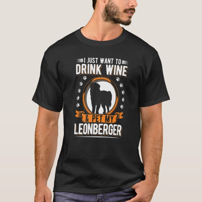 T-shirt Leonberger And Wine   (Devant)