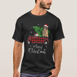 T-shirt Leonberger Chien Ride Rouge Camion Chien de Noël D