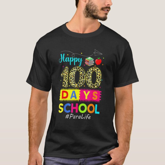 T-shirt Leopard 100th Day Of School Para Life 100 Days Sma (Devant)