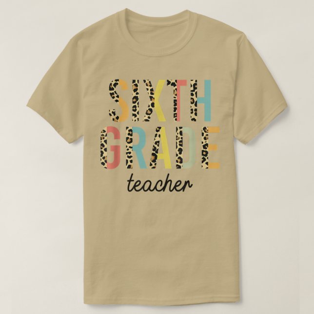 T-shirt Leopard 6e année Enseignant 6e année Retour à Scho (Design devant)