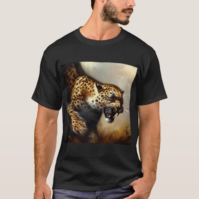 T-shirt Leopard (8) Chat sauvage (Devant)