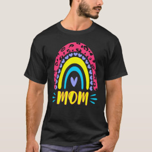 T-shirt Léopard arc-en-ciel Cheetah Imprimer maman graphiq