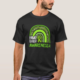 T-shirt Léopard arc-en-ciel Lime vert Ribbon maladie de Ly
