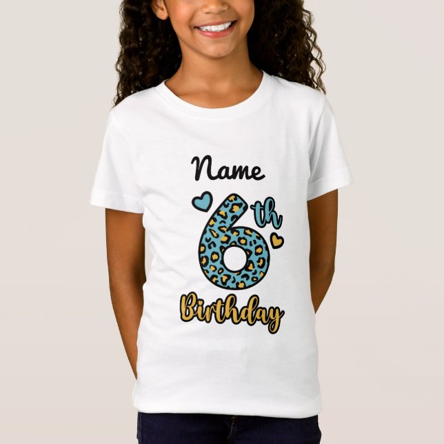 T-shirt Leopard Baby 6e anniversaire (Devant)