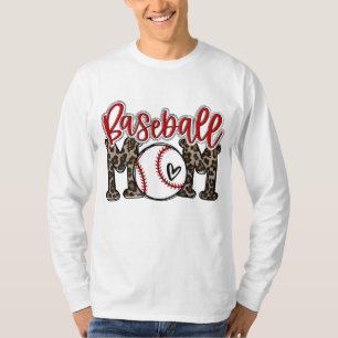 T-shirt Leopard Baseball Maman Jeu Vibes T-ball Maman Mot