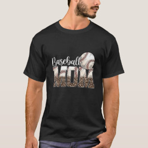 T-shirt Leopard Baseball Maman Jour de la Vie Cheval Maman
