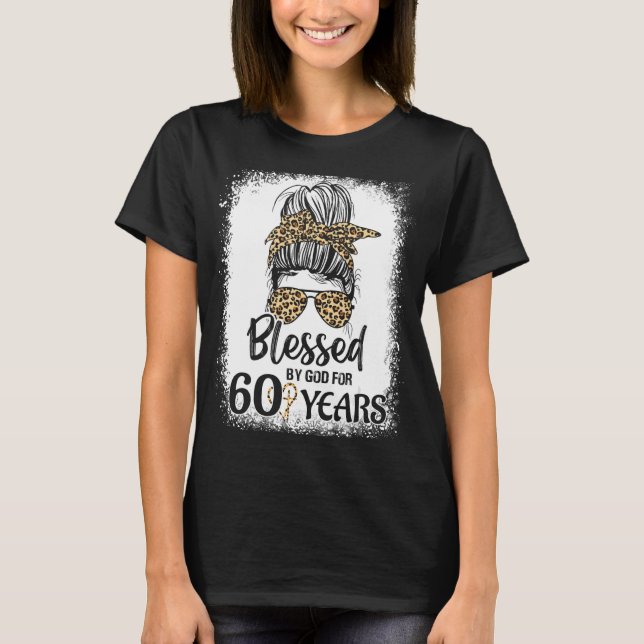 T-shirt Léopard Bleached Bun Femmes 60e anniversaire (Devant)