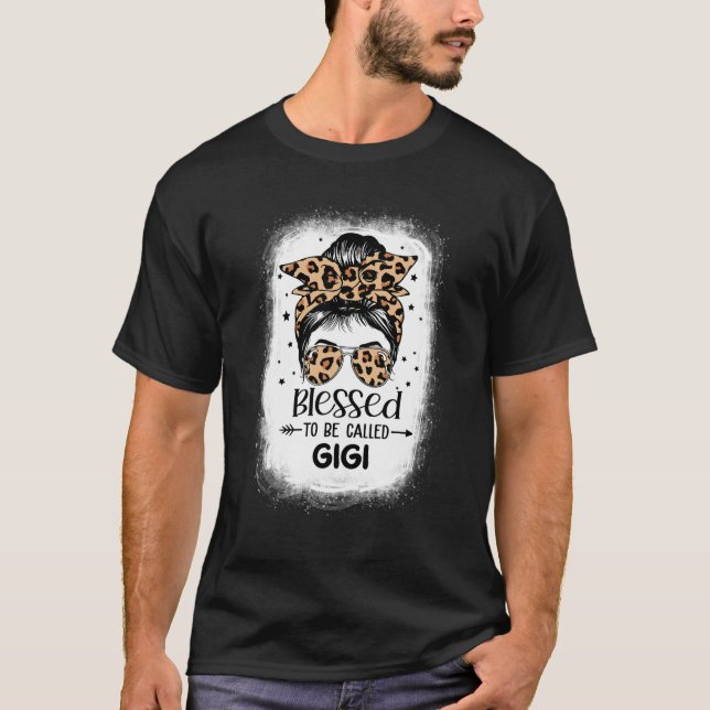 T-shirt Leopard Blessed To Be Called Gigi Happy Mothers Da (Devant)