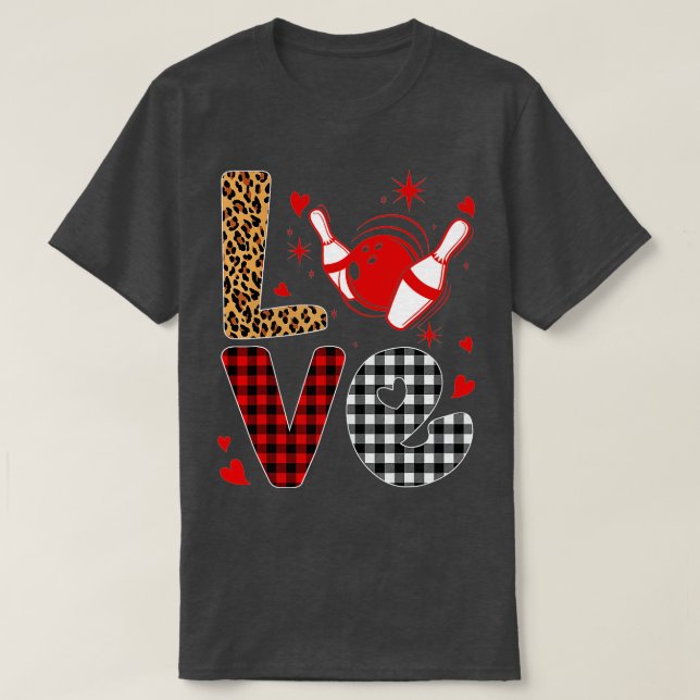 T-shirt Leopard Buffalo Plaid Bowling Lecteur Funny Valent (Design devant)