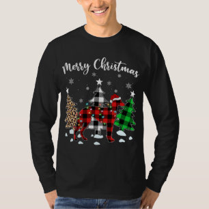 T-shirt Leopard Buffalo Plaid Italien Greyhound Chien Chri