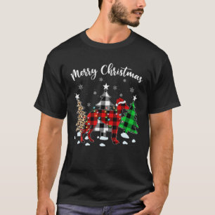 T-shirt Leopard Buffalo Plaid Italien Greyhound Chien Chri