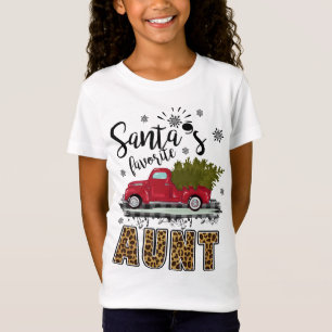 T-Shirt Leopard Buffalo Plaid Père Noël Favori Tante Chris