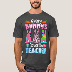 T-shirt Leopard Chaque Bunnys Est Favori Enseignant Rabbit
