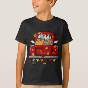 T-shirt Leopard Citrouille Camion d'Érable feuilles Bonjou