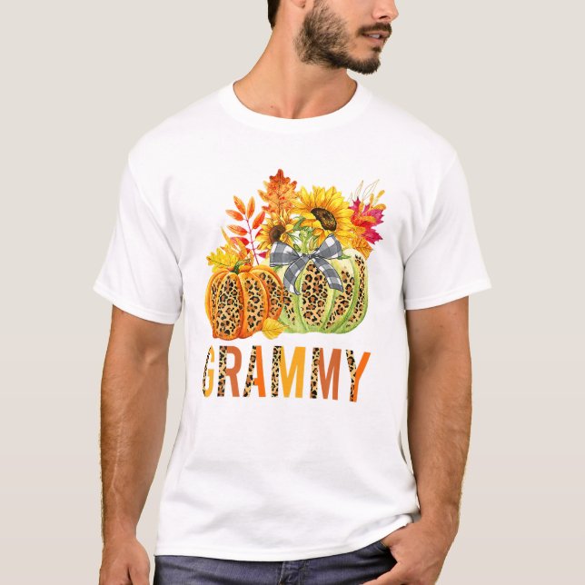 T-shirt Leopard Citrouille Grammy Fall (Devant)