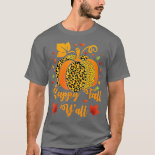 T-shirt Leopard Citrouille Happy Fall Yall Thanksgiving Au