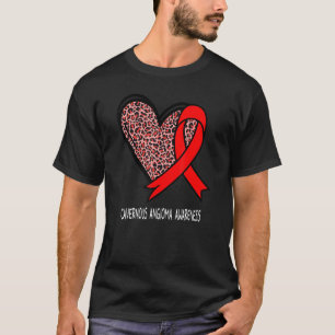 T-shirt Léopard Coeur Caverneux Angiome Sensibilisation Ri