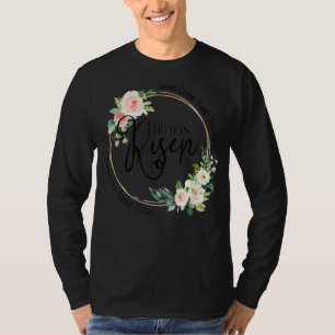 T-shirt Leopard Cross Easter He Is Risen Matthew 28 6 Chri