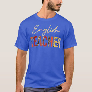 T-shirt Leopard d'enseignant anglais automne amoureux d'au