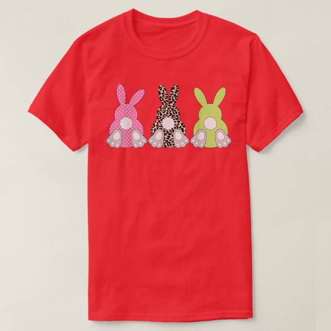 T-shirt Leopard Easter Bunny Rabbit Trio Cute Easter Day  (Design devant)