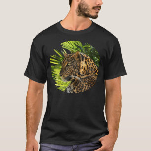 T-SHIRT LÉOPARD ET PALMETTES