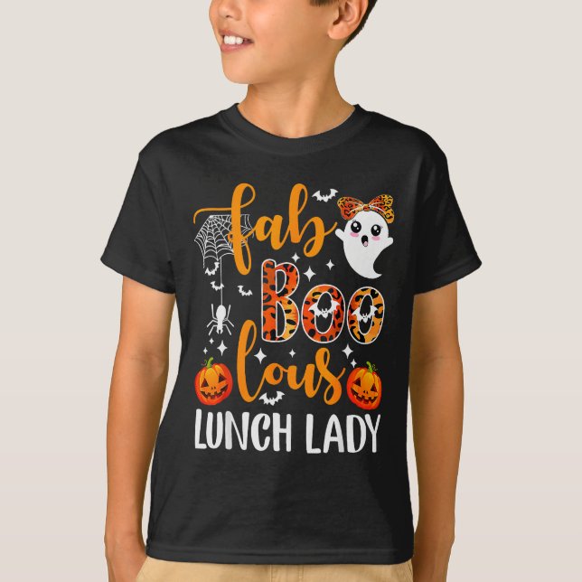 T-shirt Leopard Fab Boo Lous Lunch Lady Matching Group Tee (Devant)
