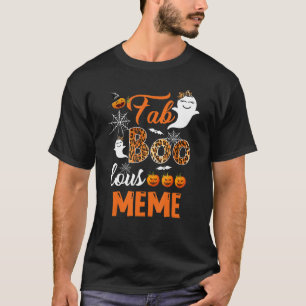 T-shirt Leopard Fab Boo Mème Éffrayant Costume d'Halloween