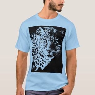 T-shirt Leopard Face Moderne Pop Art Animaux Modèles Mens