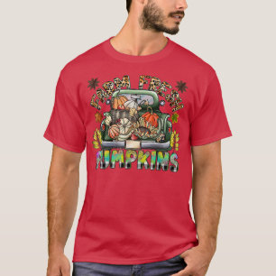 T-shirt Leopard Farm Citrouilles frais, Happy Halloween Pu