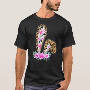 T-shirt Leopard Floral Hoppy Pâques et Bunny Ear Family Ea