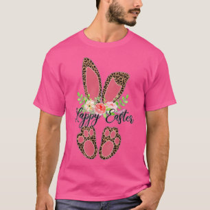 T-shirt Léopard floral Mama Bunny Cadeau Bonne Mère de Pâq