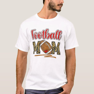 T-shirt Leopard Football Mom Football Game Day Vibes Mothe