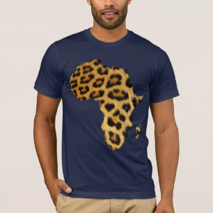 T-shirt Leopard Fur-effet Carte de l'AFRIQUE Fashion Tee