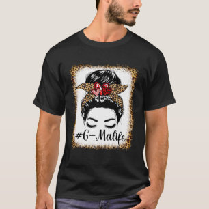 T-shirt Leopard G Ma Life Messy Bun Bleaches Fête des Mère