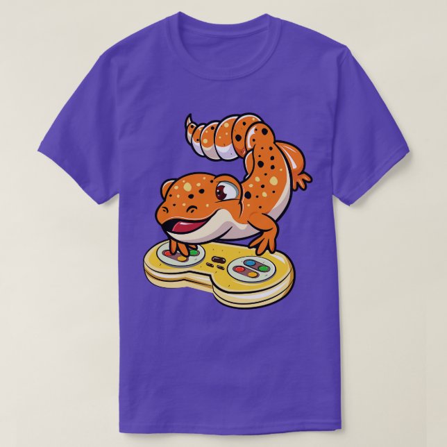T-shirt Leopard Gecko Gamer (Design devant)