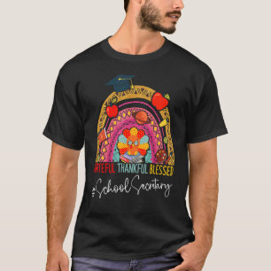 T-shirt Leopard Grateful Merci secrétaire de l'école Rainb