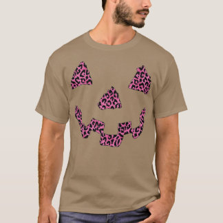 T-shirt Leopard Halloween Citrouille Visage Cancer du sein