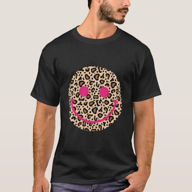 T-shirt Leopard Happy Face (Devant)