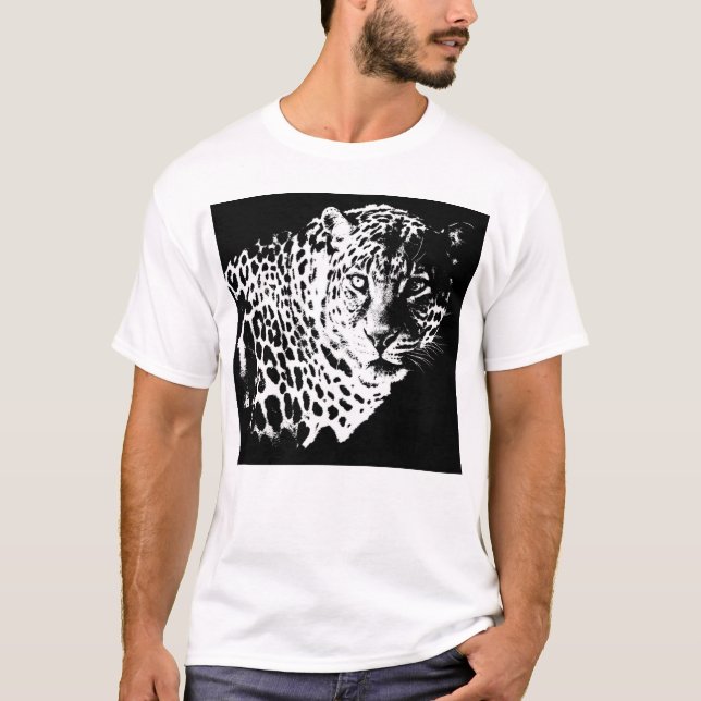 T-shirt Leopard Head Pop Art Modèle Élégant moderne Hommes (Devant)