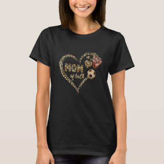 T-shirt Leopard Heart Cheval Maman Soccer Maman Des Deux M