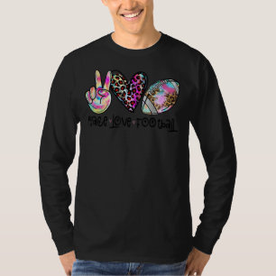 T-shirt Leopard Heart Tie Dye Peace Love Football Jeu Da