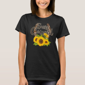 T-shirt Léopard Horseshoe Sunflower Sassy Cowgirl Western