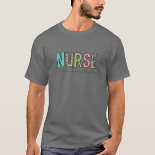 T-shirt Léopard Infirmière Coffee Scrubs Gants en caoutcho