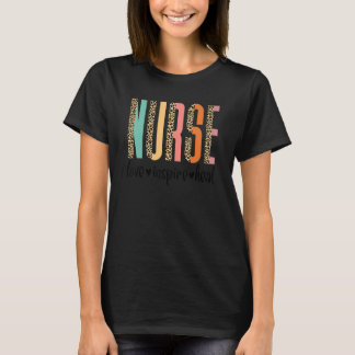 T-shirt Léopard Infirmière inscrite Amour Inspirer Heal Nu