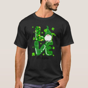 T-shirt Leopard Irlandais Green Plaid Pompier Gnome St.Pat