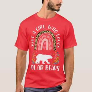 T-shirt Leopard Juste Une Fille Qui Aime Les Ours Polaires