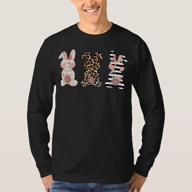 T-shirt Léopard Lapin de Pâques Trio Joli Jour de Pâques 2 (Devant)