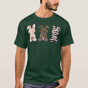 T-shirt Leopard Lapin de Pâques Trio Mignonne Jour de Pâqu